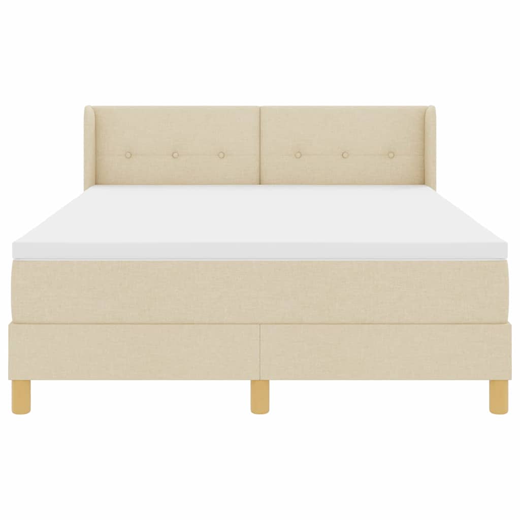 Boxspringbed met hoofdeinde Crème 200 x 160 cm Stof