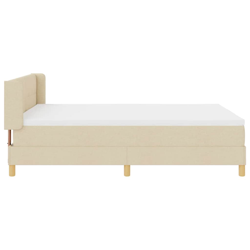 Boxspringbed met hoofdeinde Crème 200 x 160 cm Stof