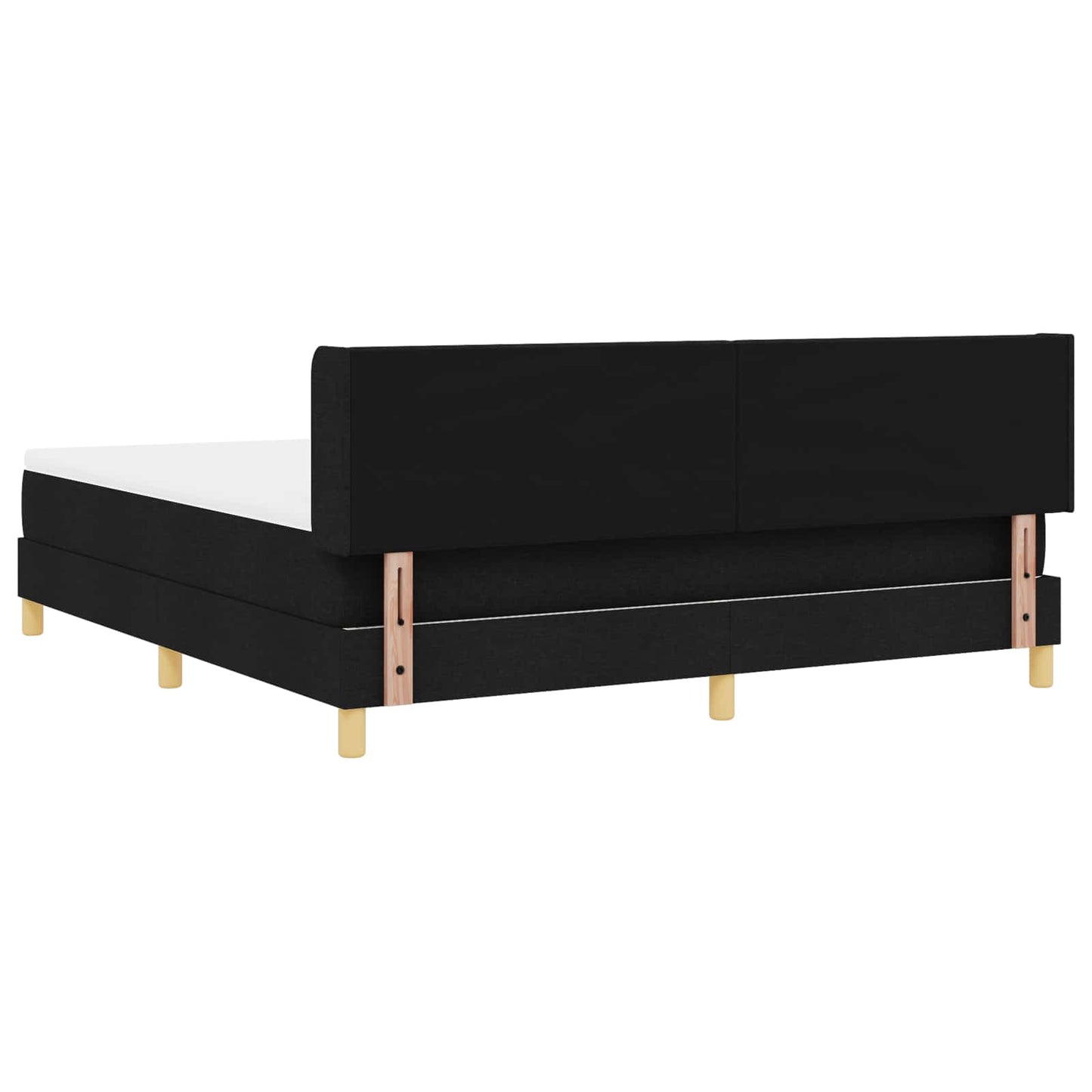 Boxspringbed met hoofdeinde Zwart 200 x 180 cm Stof