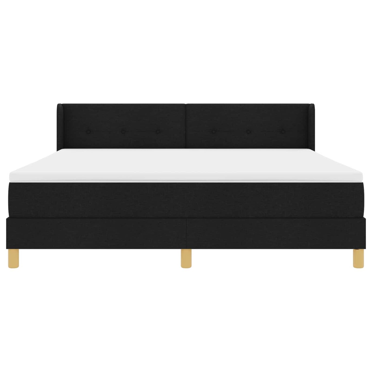 Boxspringbed met hoofdeinde Zwart 200 x 180 cm Stof
