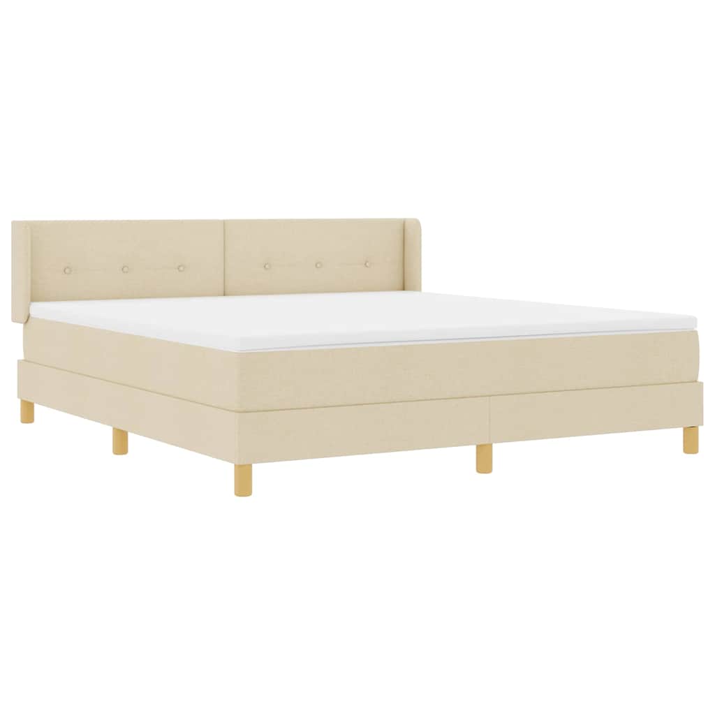 Boxspringbed met hoofdeinde Crème 200 x 180 cm Stof