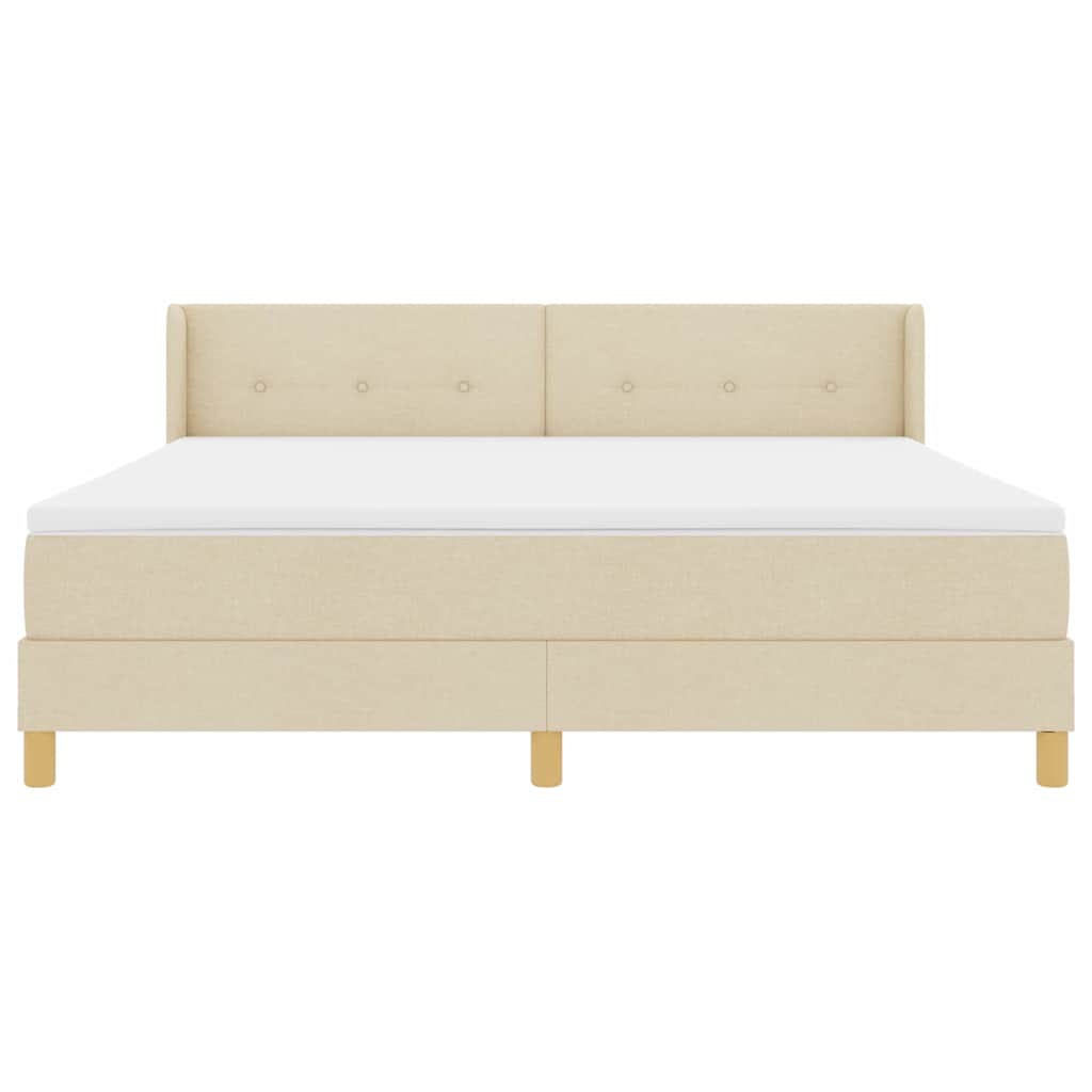 Boxspringbed met hoofdeinde Crème 200 x 180 cm Stof
