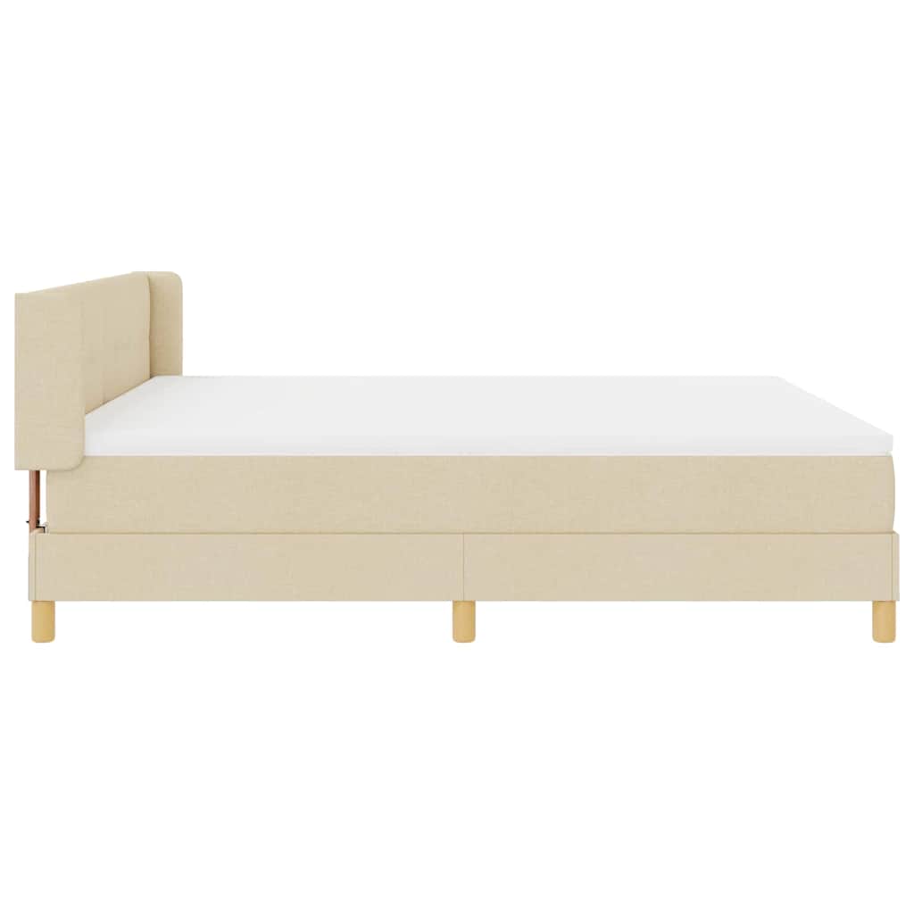 Boxspringbed met hoofdeinde Crème 200 x 180 cm Stof