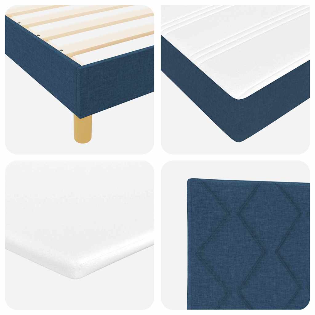 Boxspringbed met hoofdeinde Blauw 200 x 200 cm Stof is nu te koop bij PeponiXL, paradijselijk wonen!