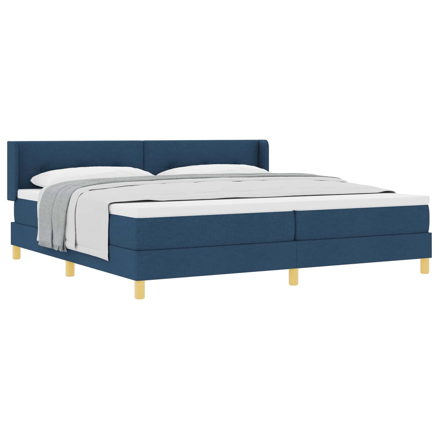 Boxspringbed met hoofdeinde Blauw 200 x 200 cm Stof is nu te koop bij PeponiXL, paradijselijk wonen!