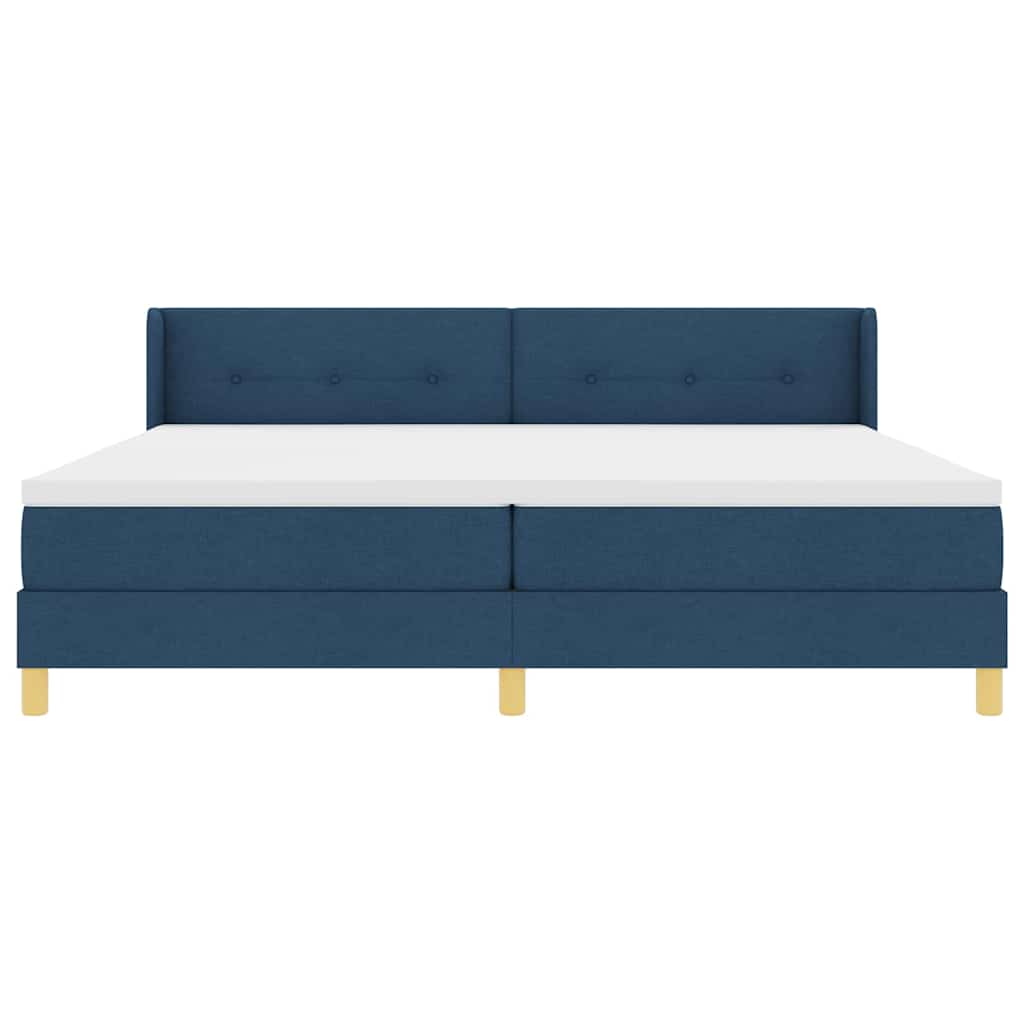 Boxspringbed met hoofdeinde Blauw 200 x 200 cm Stof is nu te koop bij PeponiXL, paradijselijk wonen!