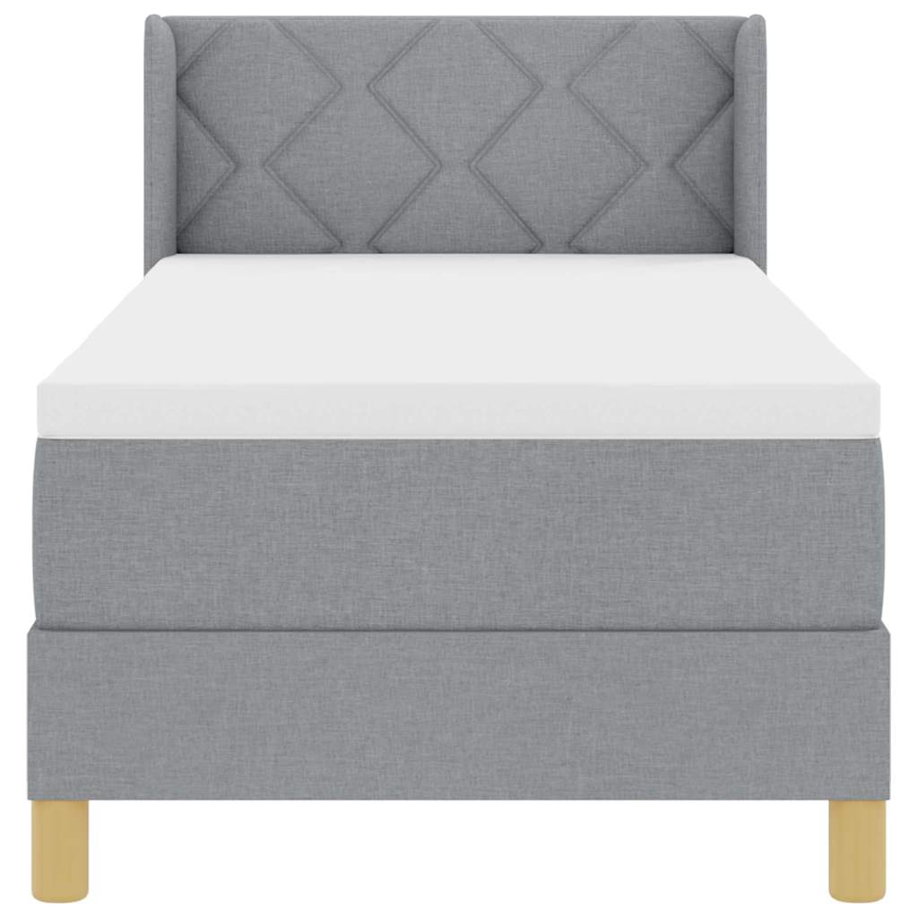 Boxspringbed met hoofdeinde Lichtgrijs 200 x 80 cm Stof is nu te koop bij PeponiXL, paradijselijk wonen!