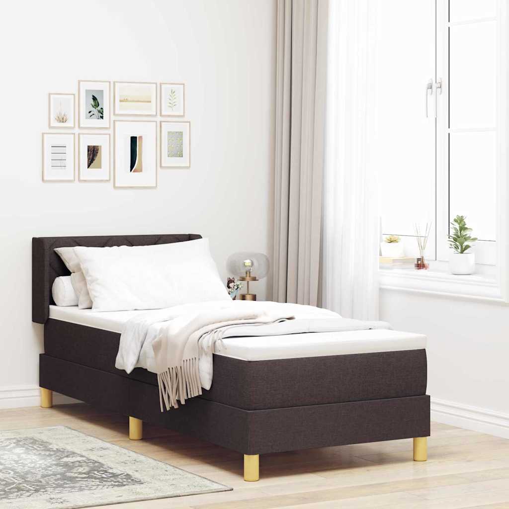 Boxspringbed met matras Donkerbruin 200 x 80 cm Stof is nu te koop bij PeponiXL, paradijselijk wonen!
