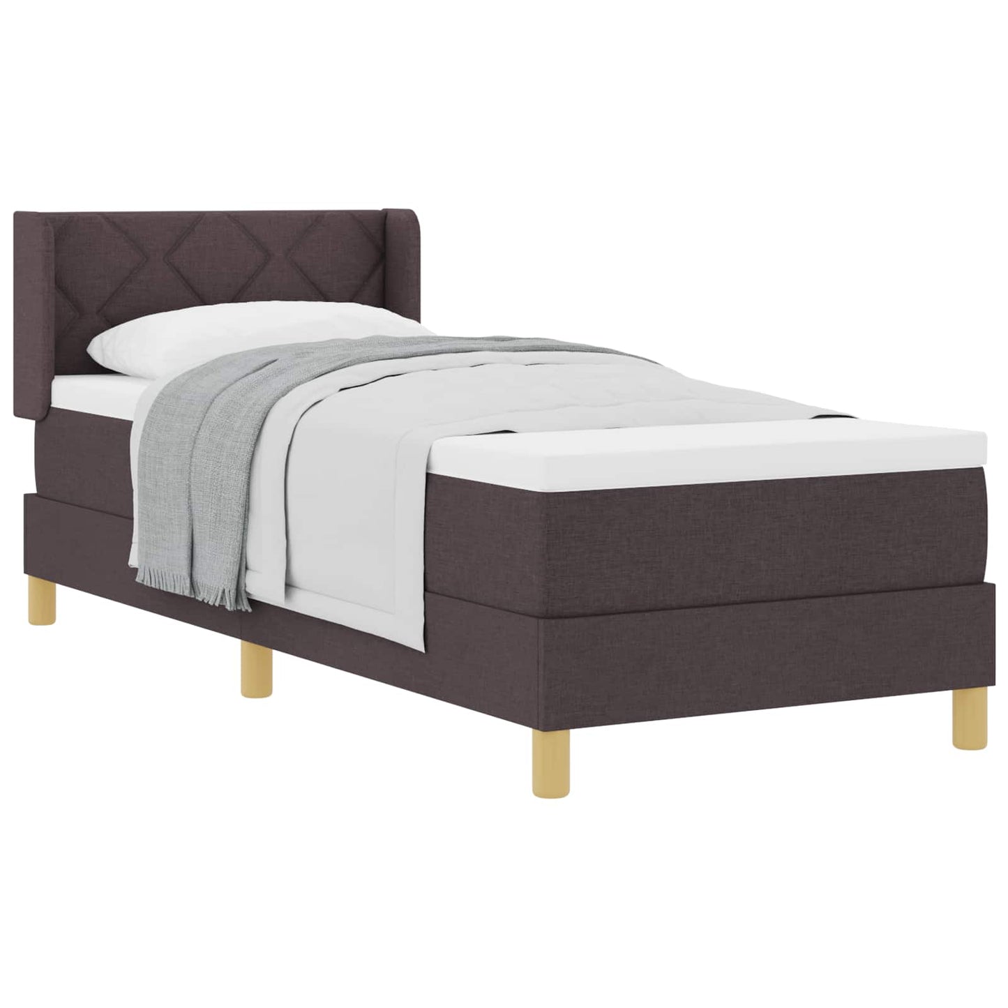 Boxspringbed met matras Donkerbruin 200 x 80 cm Stof is nu te koop bij PeponiXL, paradijselijk wonen!