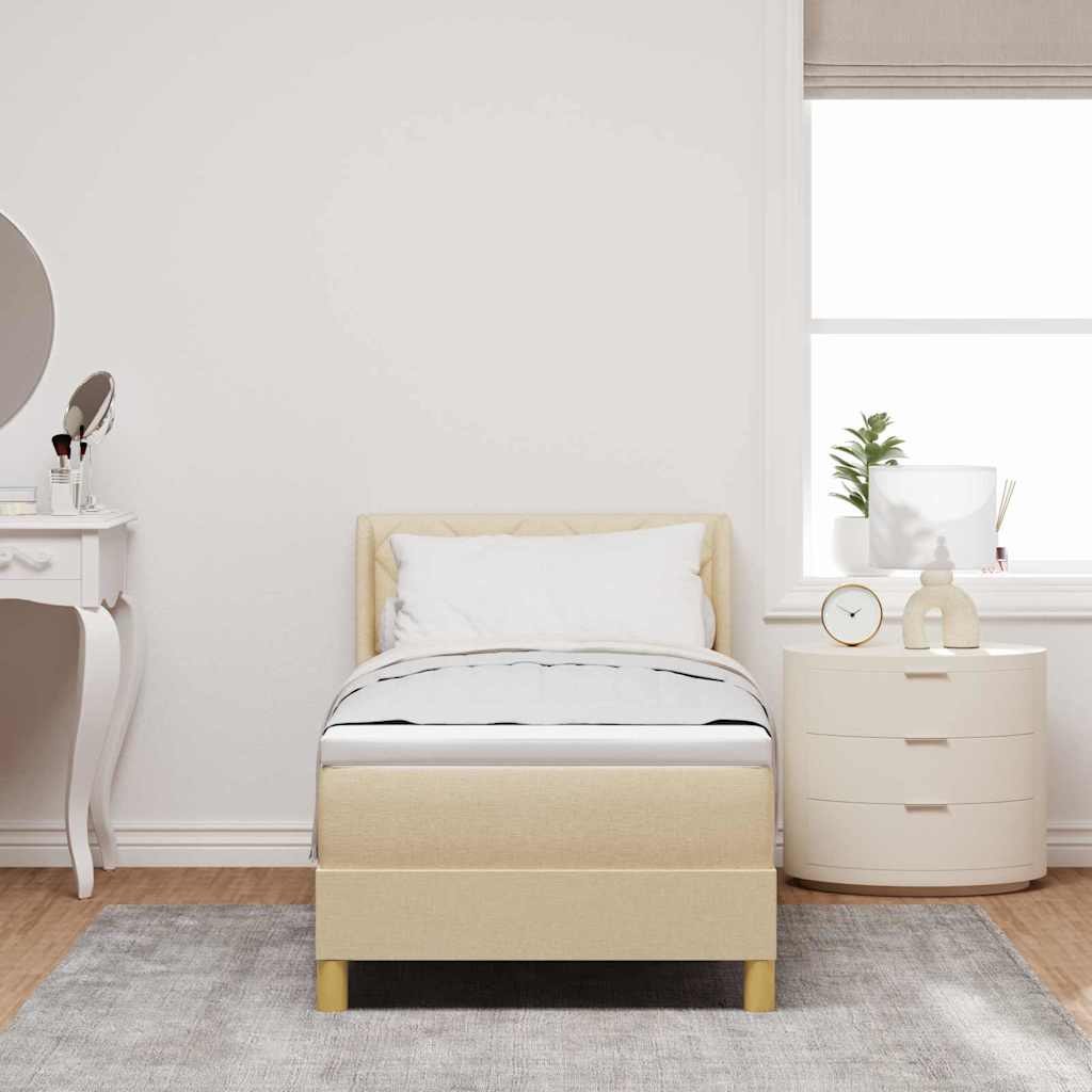 Boxspringbed met hoofdeinde Crème 200 x 80 cm Stof