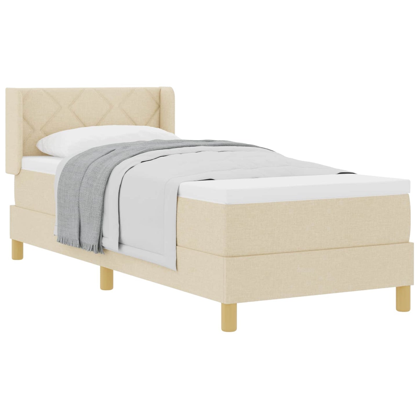 Boxspringbed met hoofdeinde Crème 200 x 80 cm Stof