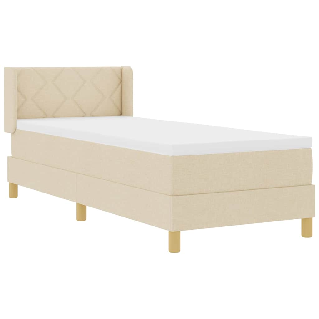 Boxspringbed met hoofdeinde Crème 200 x 80 cm Stof