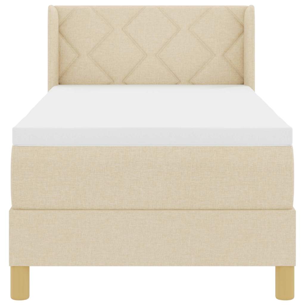 Boxspringbed met hoofdeinde Crème 200 x 80 cm Stof