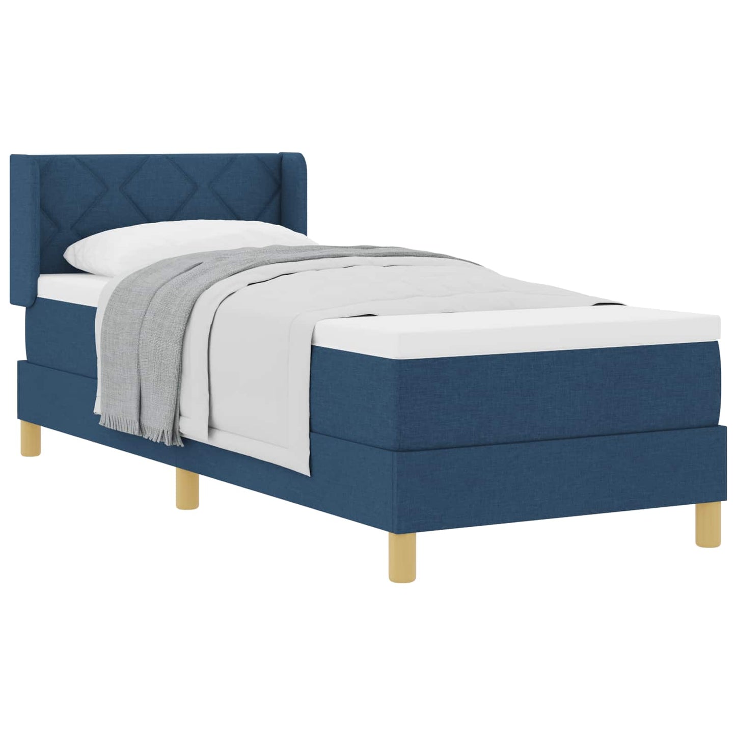 Boxspringbed met hoofdeinde Blauw 200 x 80 cm Stof is nu te koop bij PeponiXL, paradijselijk wonen!