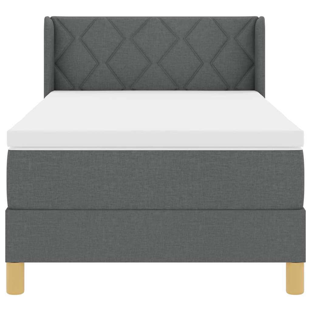 Boxspringbed met matras Donkergrijs 190 x 90 cm Polyester is nu te koop bij PeponiXL, paradijselijk wonen!