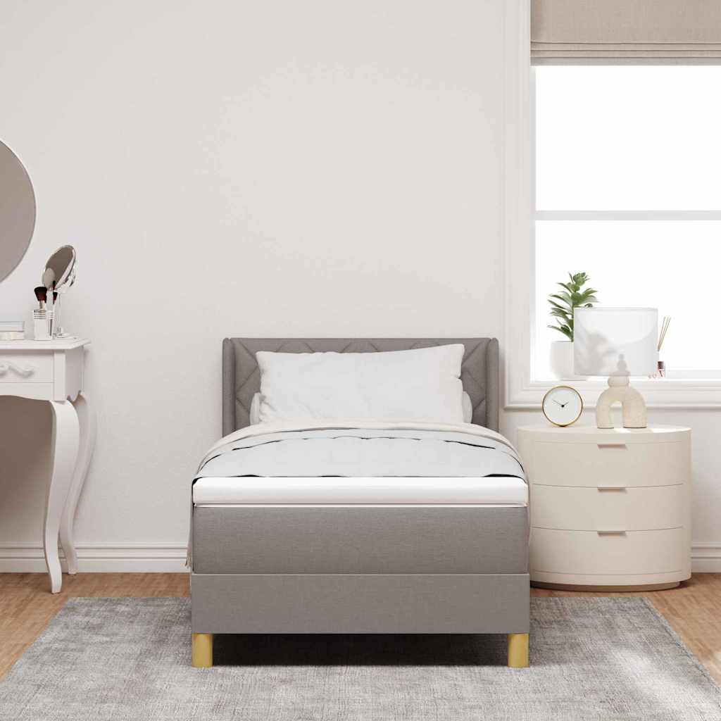 Boxspringbed met matras Taupe 190 x 90 cm Polyester is nu te koop bij PeponiXL, paradijselijk wonen!