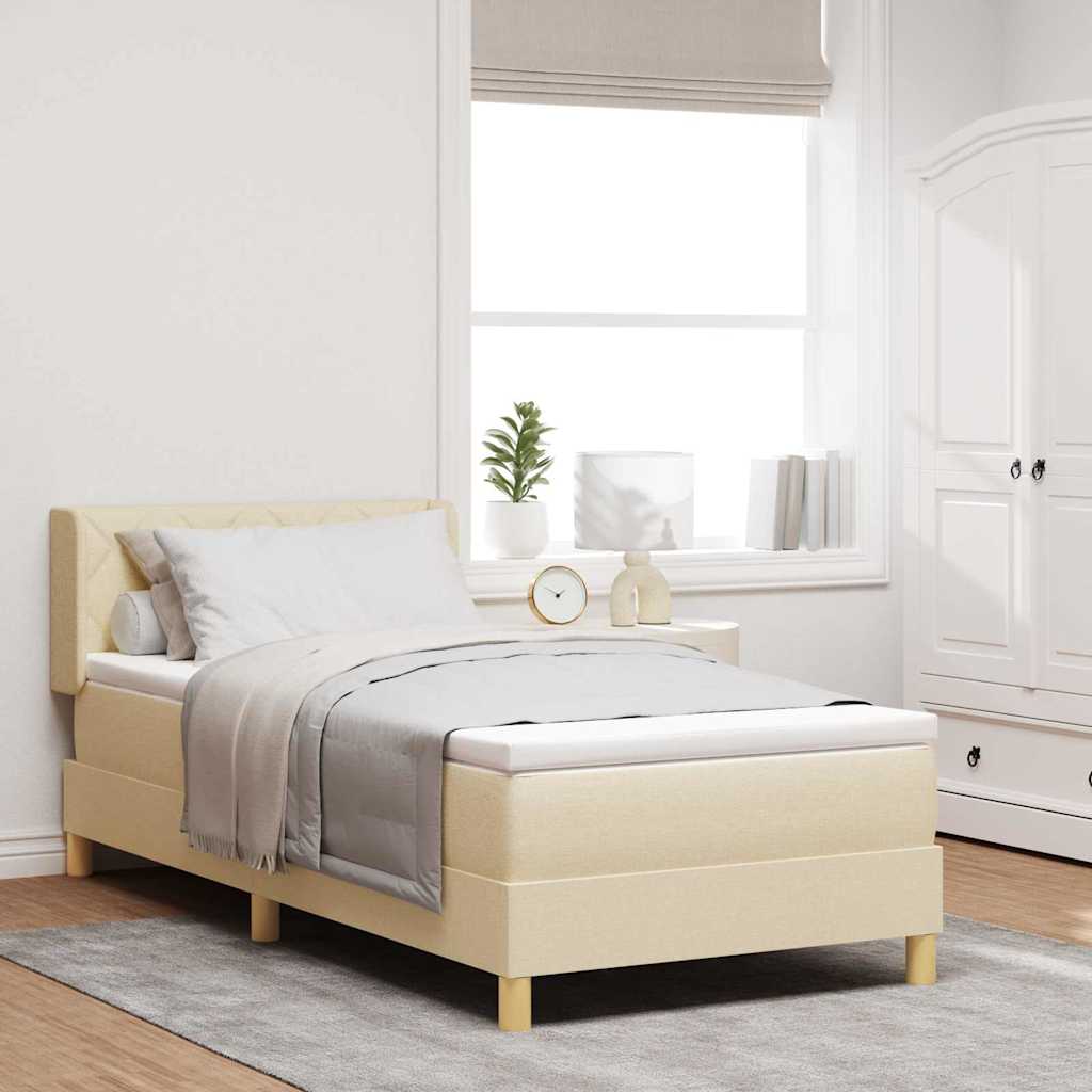 Boxspringbed met matras Crème 190 x 90 cm Polyester is nu te koop bij PeponiXL, paradijselijk wonen!