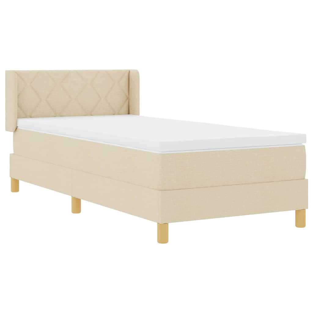 Boxspringbed met matras Crème 190 x 90 cm Polyester is nu te koop bij PeponiXL, paradijselijk wonen!
