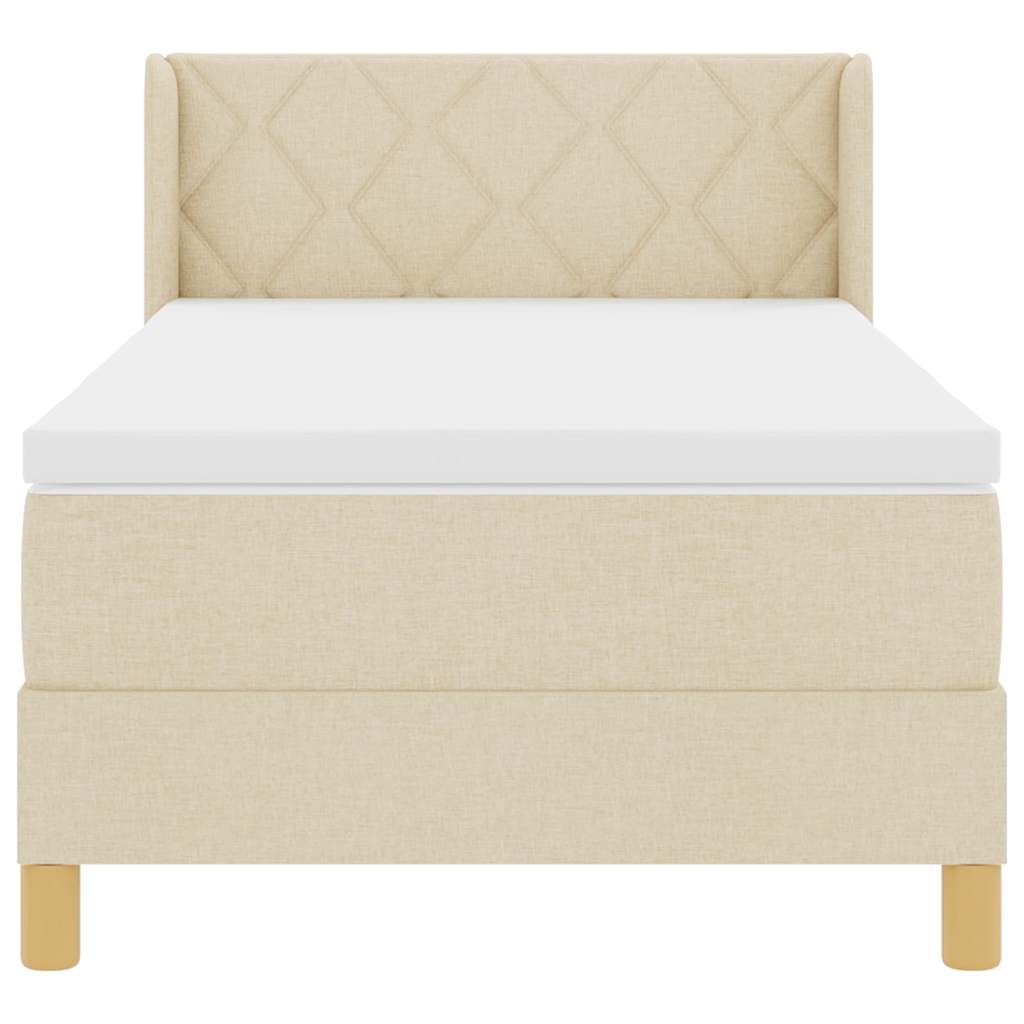 Boxspringbed met matras Crème 190 x 90 cm Polyester is nu te koop bij PeponiXL, paradijselijk wonen!