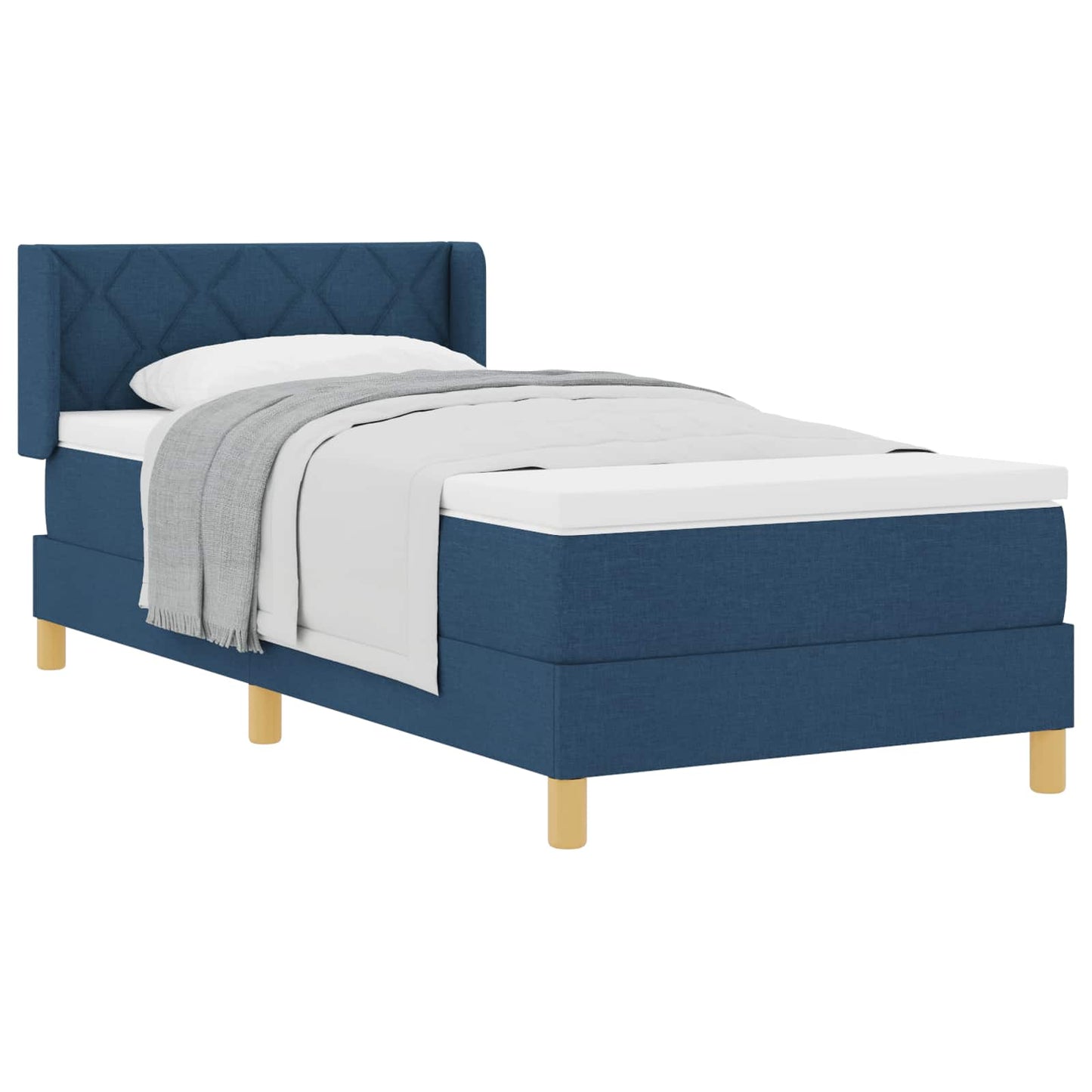 Boxspringbed met matras Blauw 190 x 90 cm Polyester is nu te koop bij PeponiXL, paradijselijk wonen!