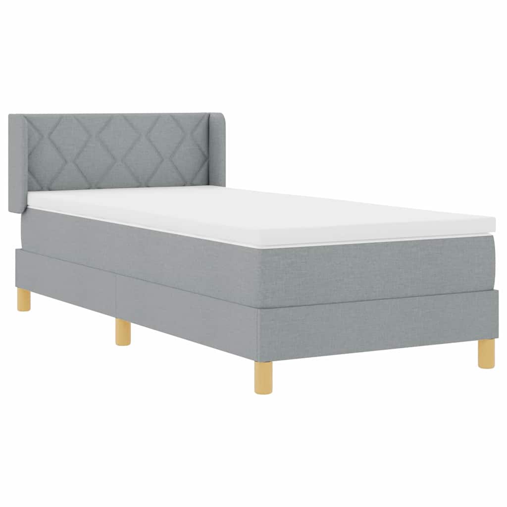 Boxspringbed met matras Lichtgrijs 200 x 90 cm Stof is nu te koop bij PeponiXL, paradijselijk wonen!