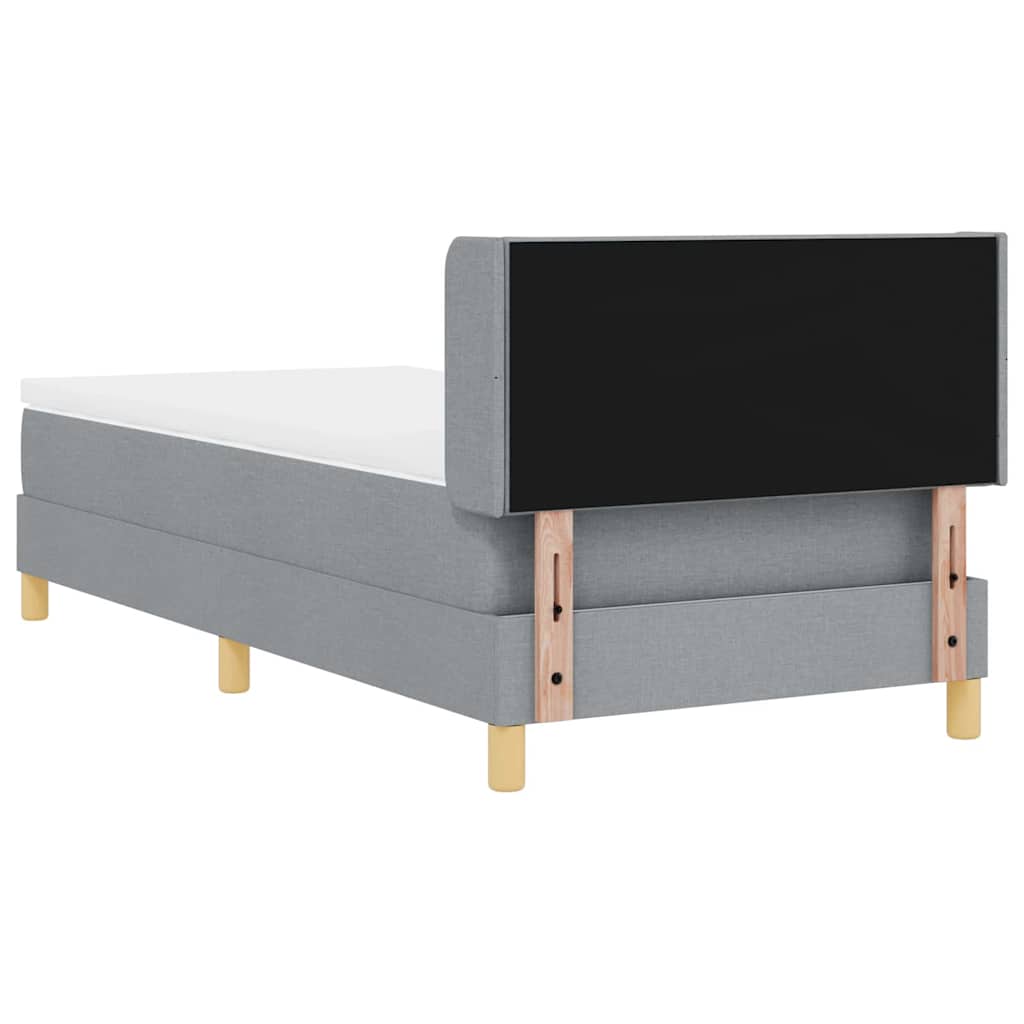Boxspringbed met matras Lichtgrijs 200 x 90 cm Stof is nu te koop bij PeponiXL, paradijselijk wonen!