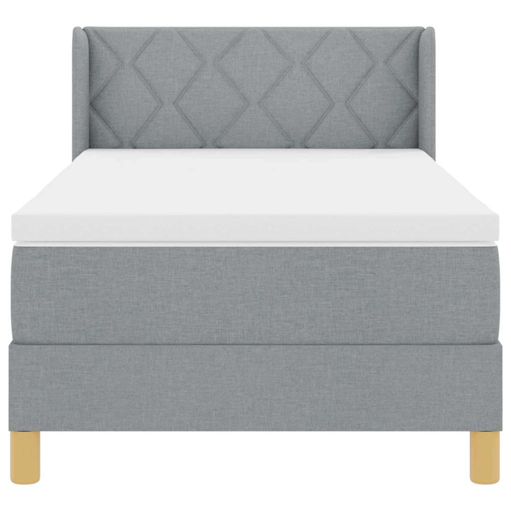 Boxspringbed met matras Lichtgrijs 200 x 90 cm Stof is nu te koop bij PeponiXL, paradijselijk wonen!