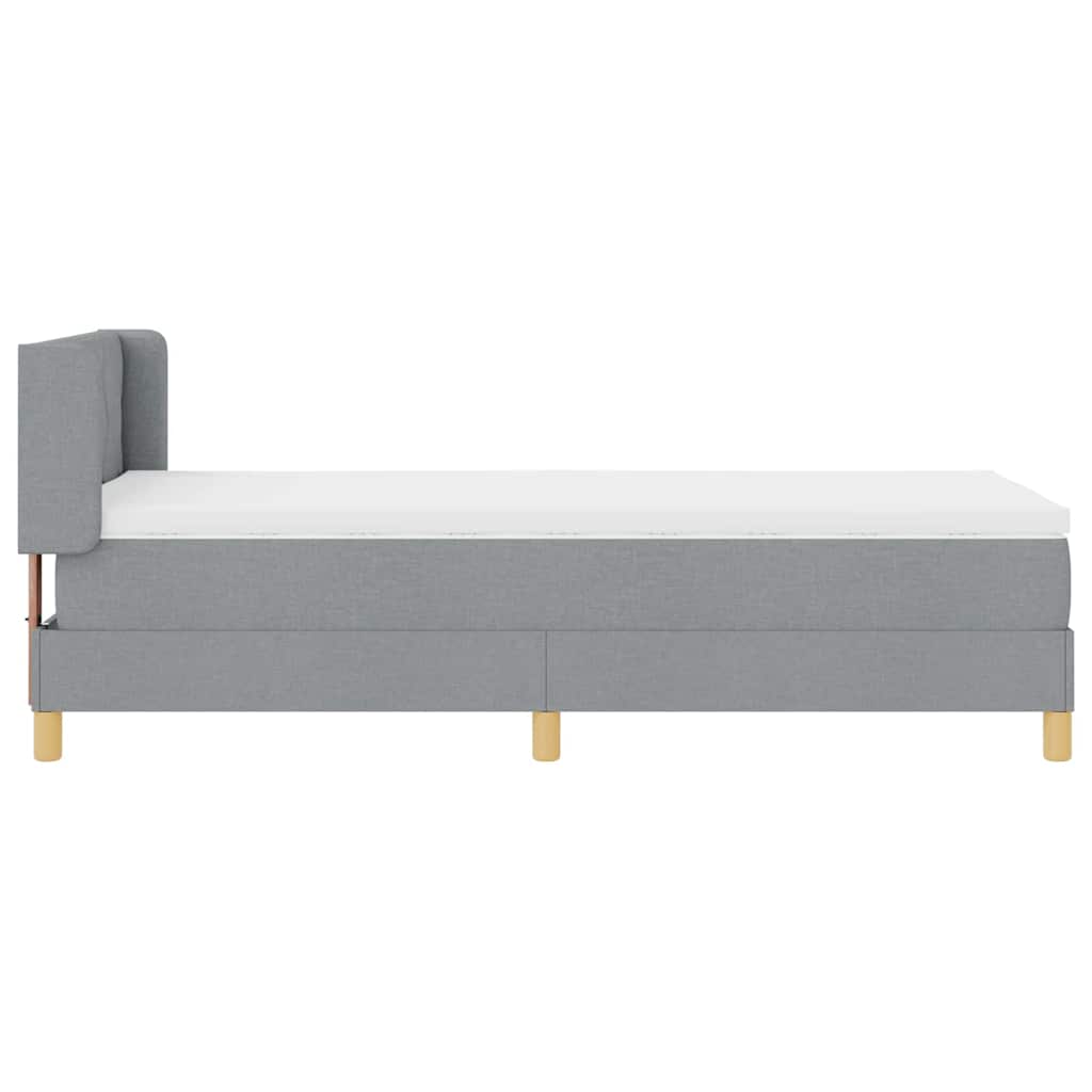 Boxspringbed met matras Lichtgrijs 200 x 90 cm Stof is nu te koop bij PeponiXL, paradijselijk wonen!