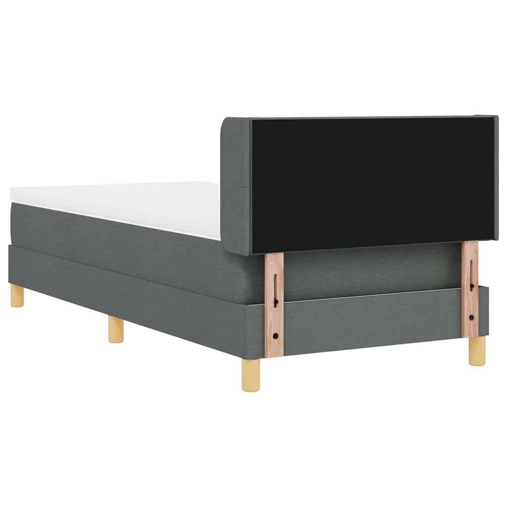 Boxspringbed met matras Donkergrijs 200 x 90 cm Stof is nu te koop bij PeponiXL, paradijselijk wonen!