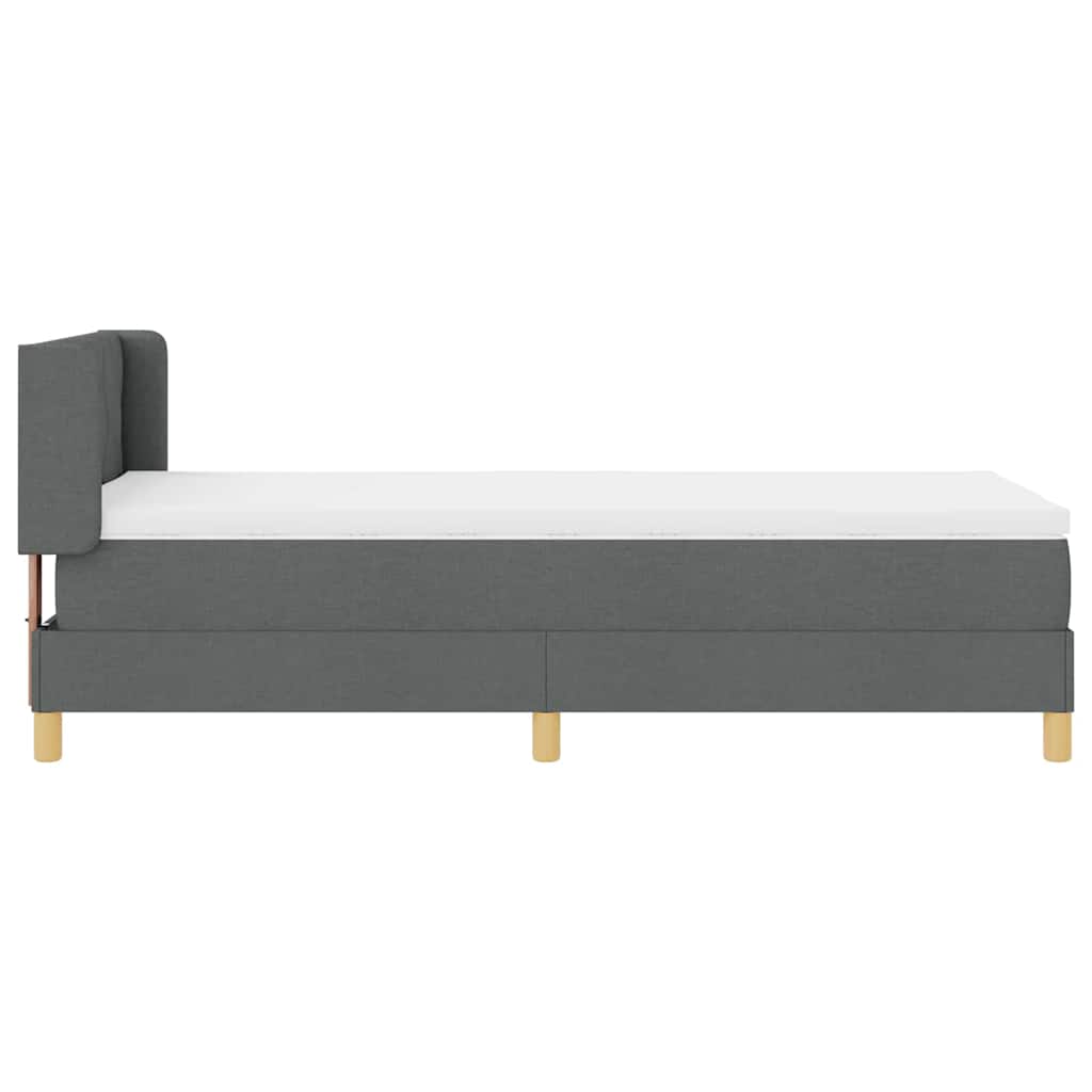 Boxspringbed met matras Donkergrijs 200 x 90 cm Stof is nu te koop bij PeponiXL, paradijselijk wonen!