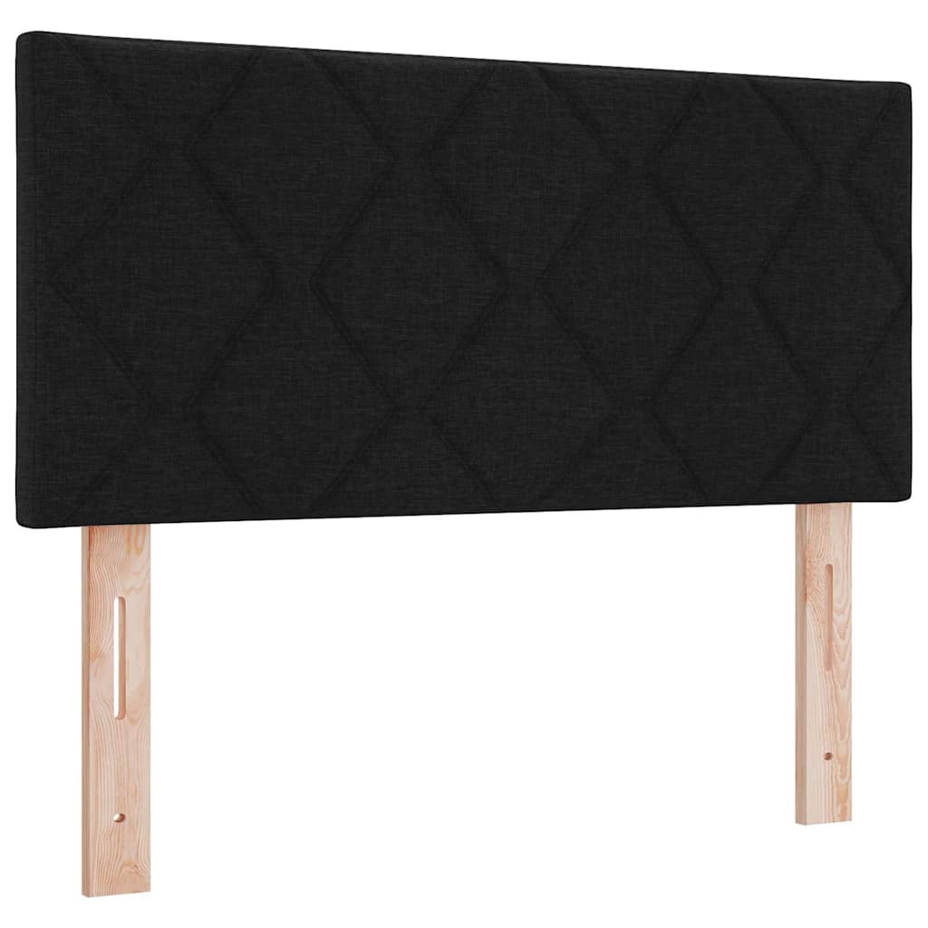 Boxspringbed met matras met hoofdeinde Zwart 200 x 90 cm Stof is nu te koop bij PeponiXL, paradijselijk wonen!