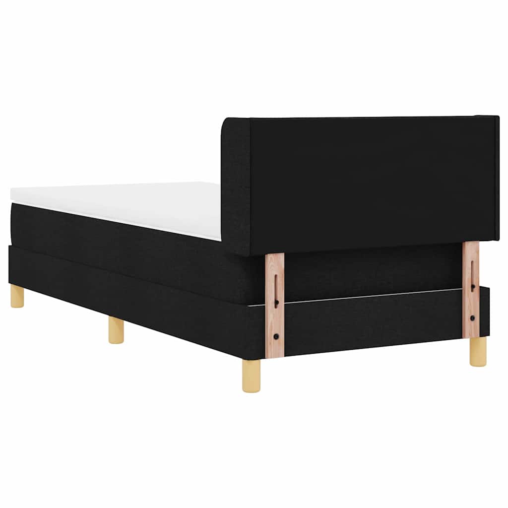 Boxspringbed met matras met hoofdeinde Zwart 200 x 90 cm Stof is nu te koop bij PeponiXL, paradijselijk wonen!