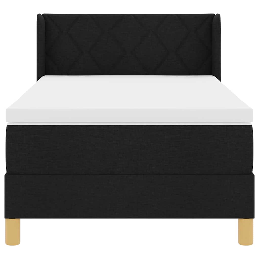 Boxspringbed met matras met hoofdeinde Zwart 200 x 90 cm Stof is nu te koop bij PeponiXL, paradijselijk wonen!