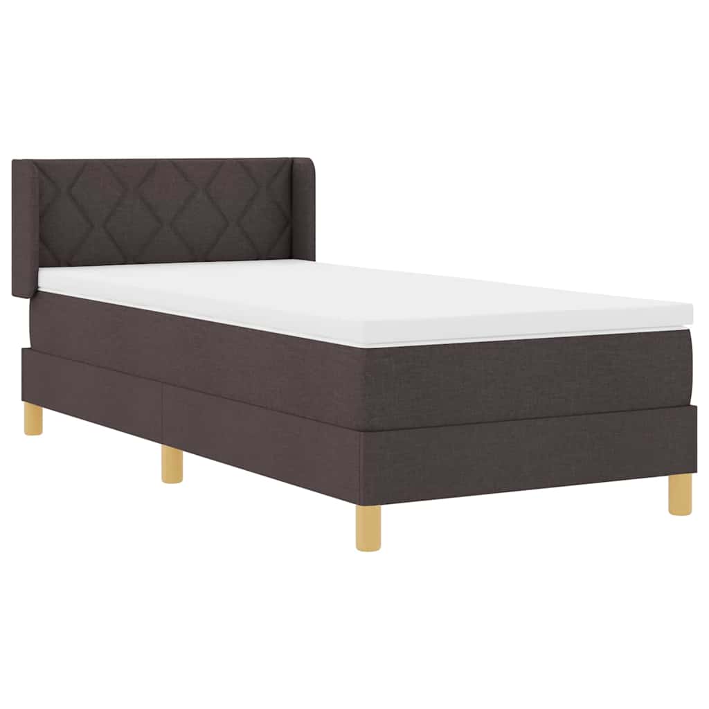 Boxspringbed met matras Donkerbruin 200 x 90 cm Stof is nu te koop bij PeponiXL, paradijselijk wonen!