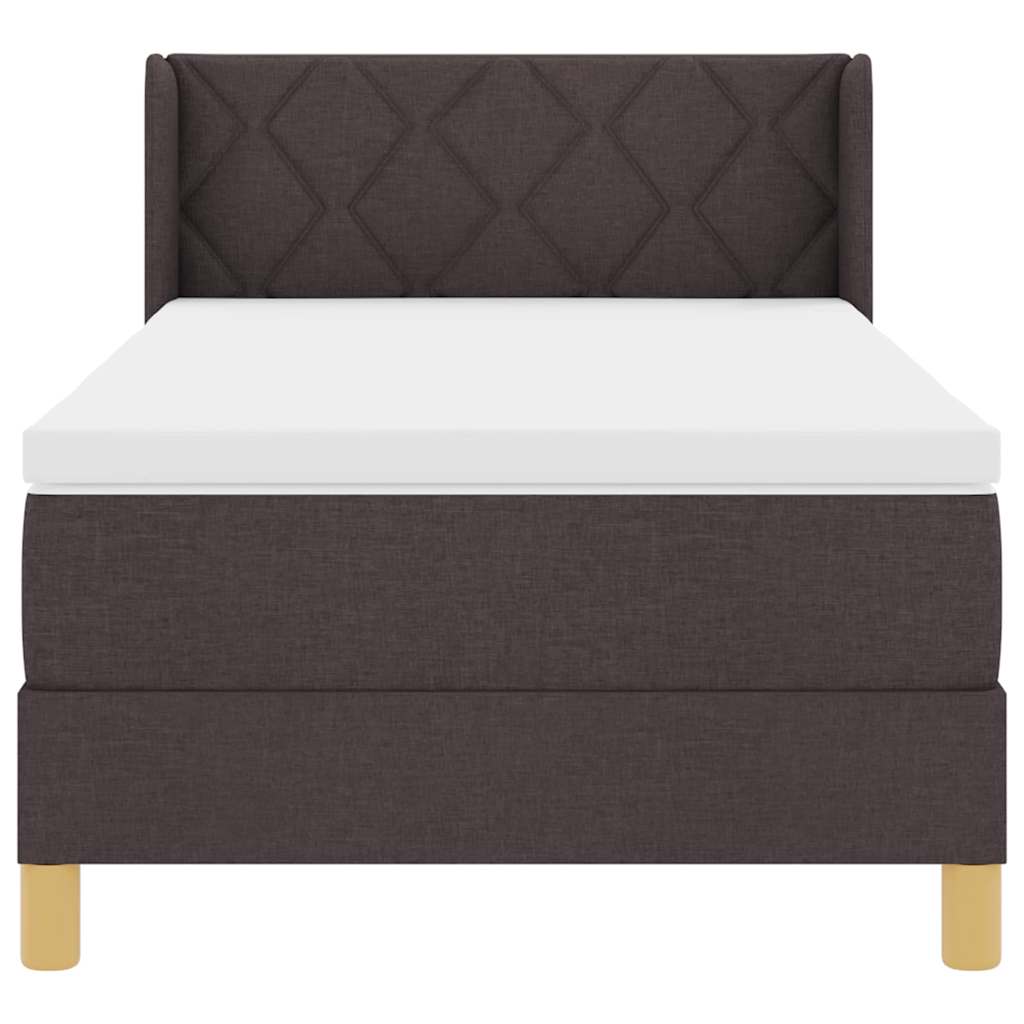 Boxspringbed met matras Donkerbruin 200 x 90 cm Stof is nu te koop bij PeponiXL, paradijselijk wonen!