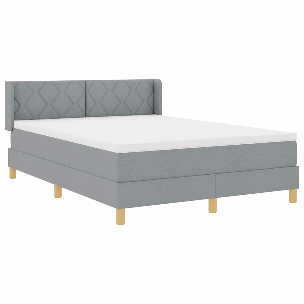 Boxspringbed met matras Lichtgrijs 200 x 160 cm Stof is nu te koop bij PeponiXL, paradijselijk wonen!