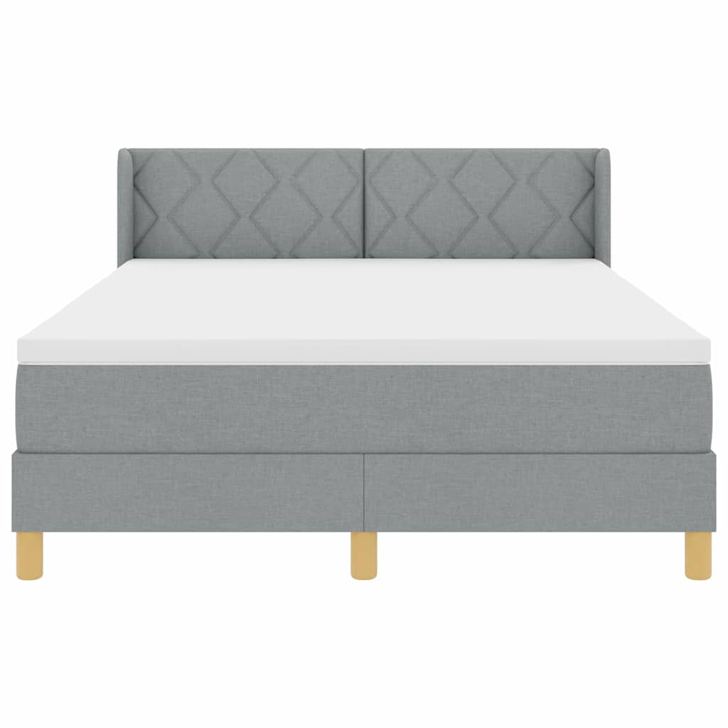 Boxspringbed met matras Lichtgrijs 200 x 160 cm Stof is nu te koop bij PeponiXL, paradijselijk wonen!