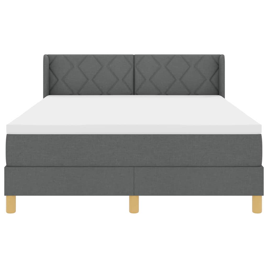 Boxspringbed met hoofdeinde Donkergrijs 200 x 160 cm Stof