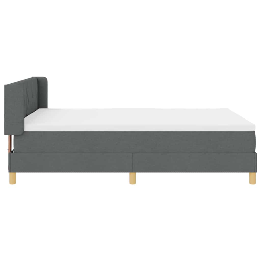 Boxspringbed met hoofdeinde Donkergrijs 200 x 160 cm Stof