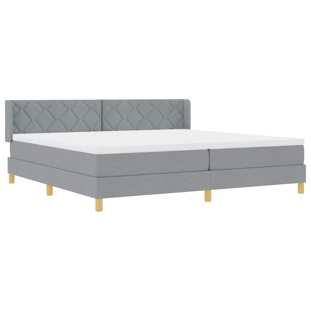 Boxspringbed met matras Lichtgrijs 200 x 200 cm Stof is nu te koop bij PeponiXL, paradijselijk wonen!