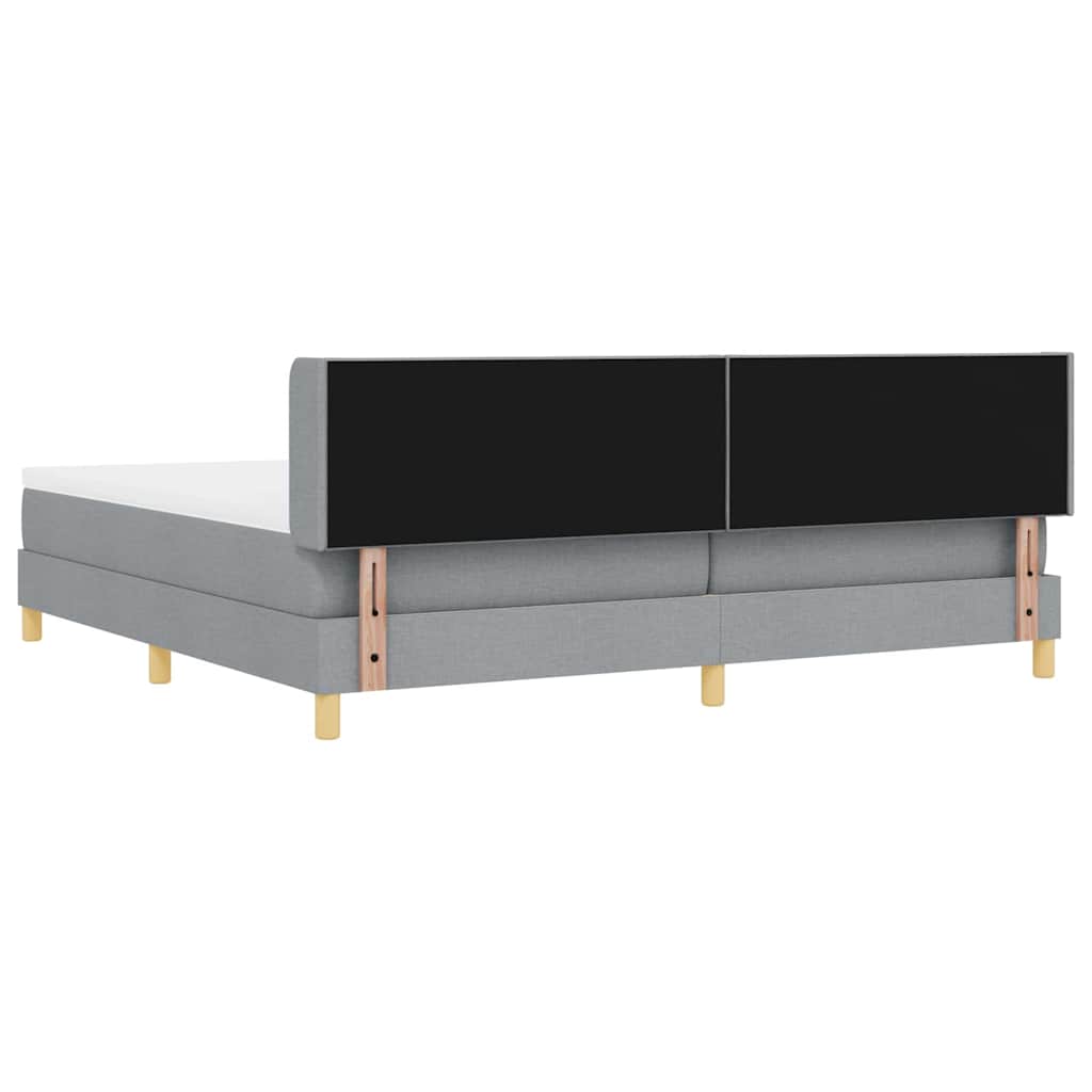 Boxspringbed met matras Lichtgrijs 200 x 200 cm Stof is nu te koop bij PeponiXL, paradijselijk wonen!
