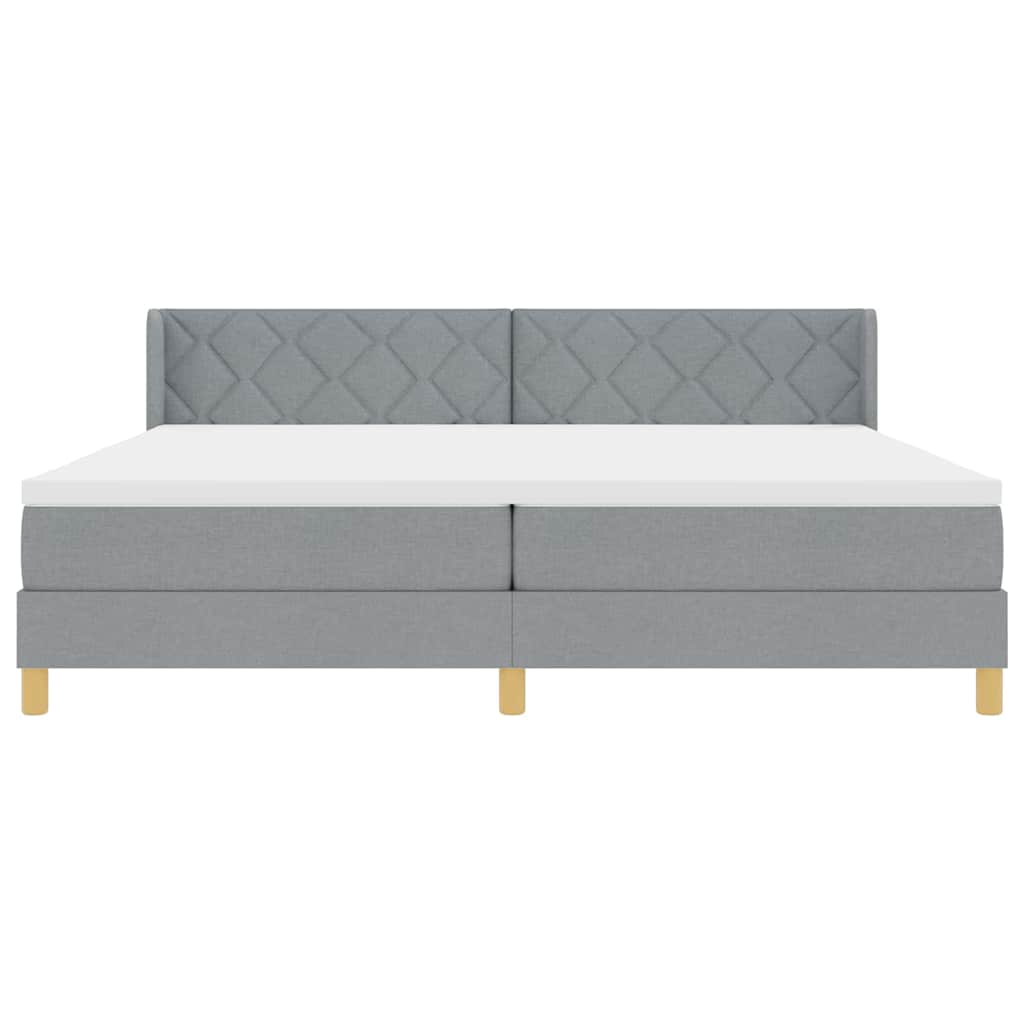 Boxspringbed met matras Lichtgrijs 200 x 200 cm Stof is nu te koop bij PeponiXL, paradijselijk wonen!