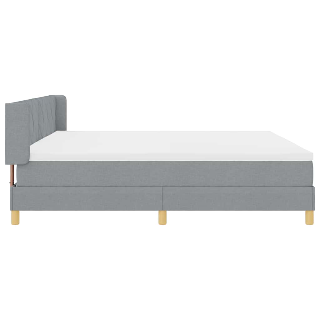 Boxspringbed met matras Lichtgrijs 200 x 200 cm Stof is nu te koop bij PeponiXL, paradijselijk wonen!