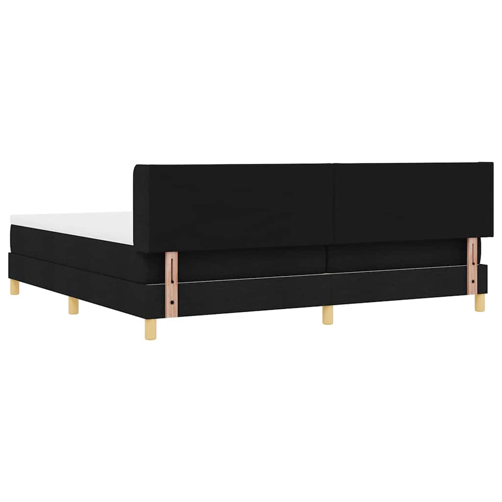 Boxspringbed met matras met hoofdeinde Zwart 200 x 200 cm Stof is nu te koop bij PeponiXL, paradijselijk wonen!