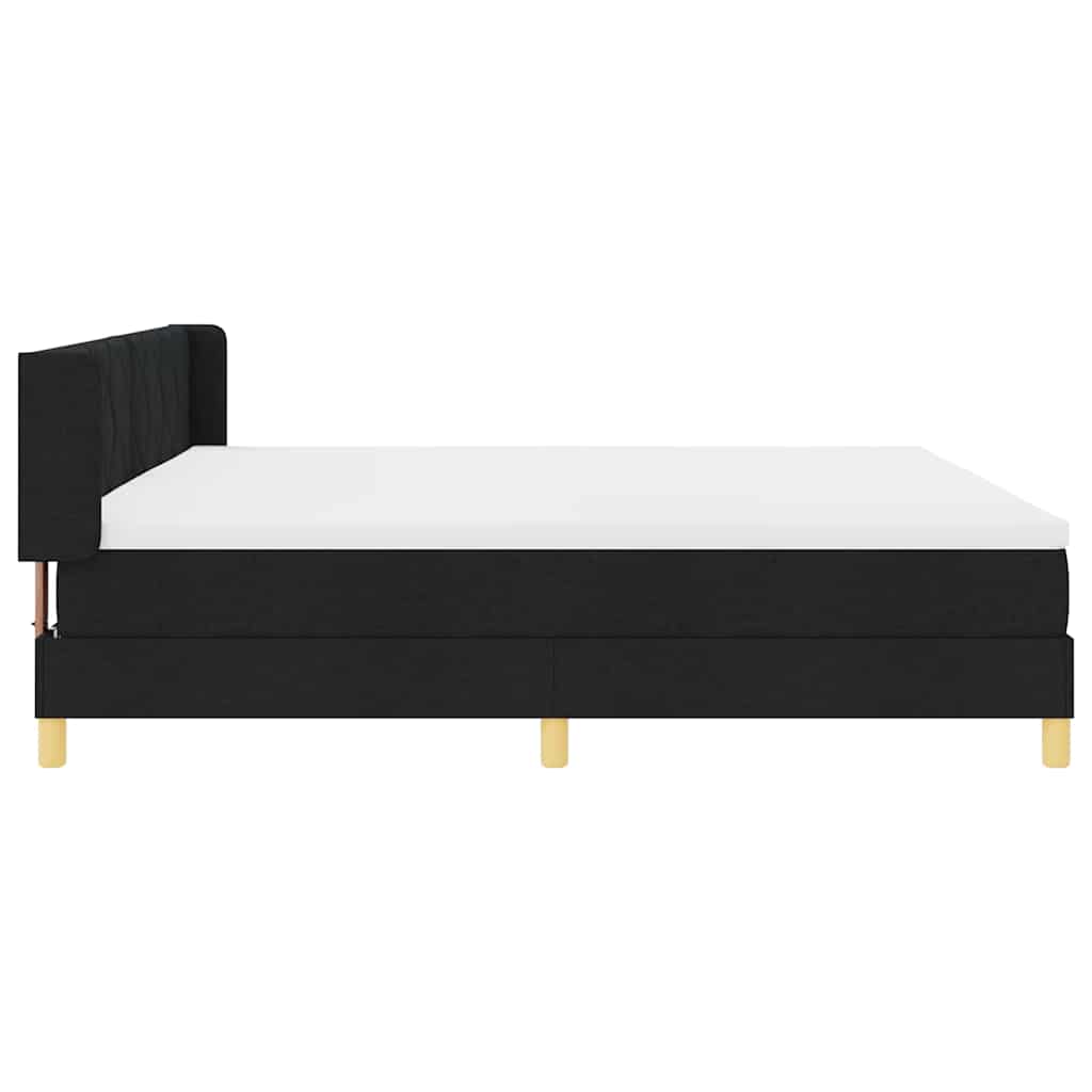 Boxspringbed met matras met hoofdeinde Zwart 200 x 200 cm Stof is nu te koop bij PeponiXL, paradijselijk wonen!