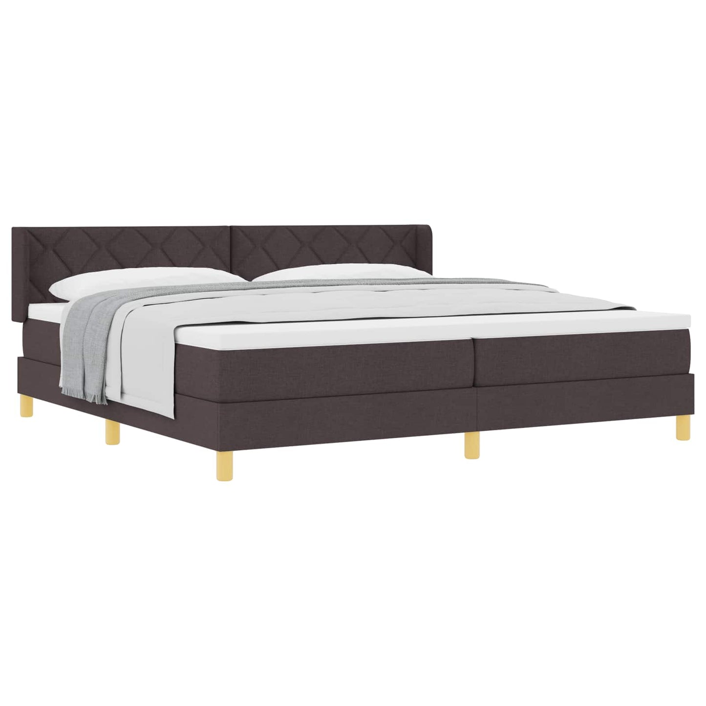Boxspringbed met matras Donkerbruin 200 x 200 cm Stof is nu te koop bij PeponiXL, paradijselijk wonen!