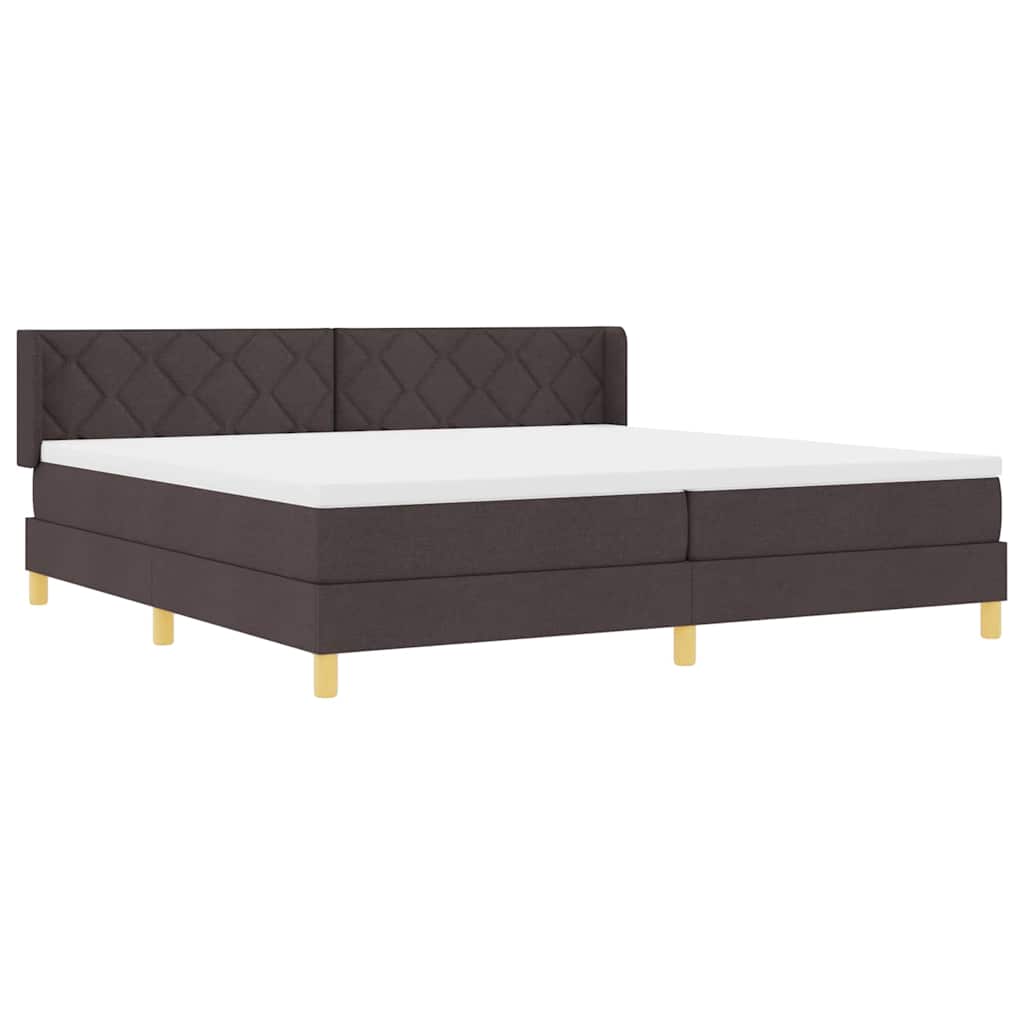 Boxspringbed met matras Donkerbruin 200 x 200 cm Stof is nu te koop bij PeponiXL, paradijselijk wonen!