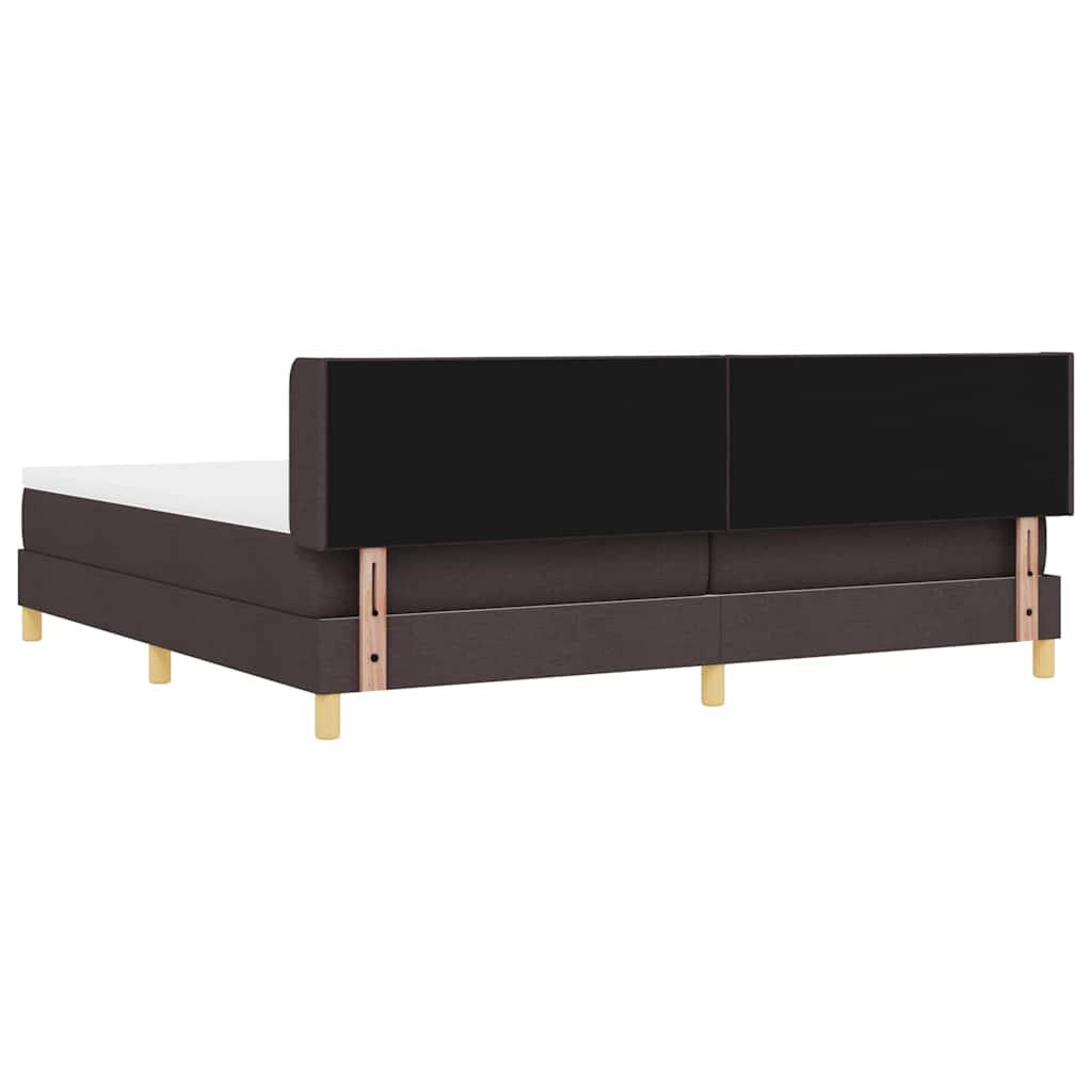 Boxspringbed met matras Donkerbruin 200 x 200 cm Stof is nu te koop bij PeponiXL, paradijselijk wonen!