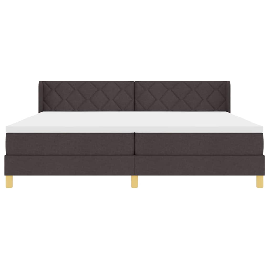 Boxspringbed met matras Donkerbruin 200 x 200 cm Stof is nu te koop bij PeponiXL, paradijselijk wonen!