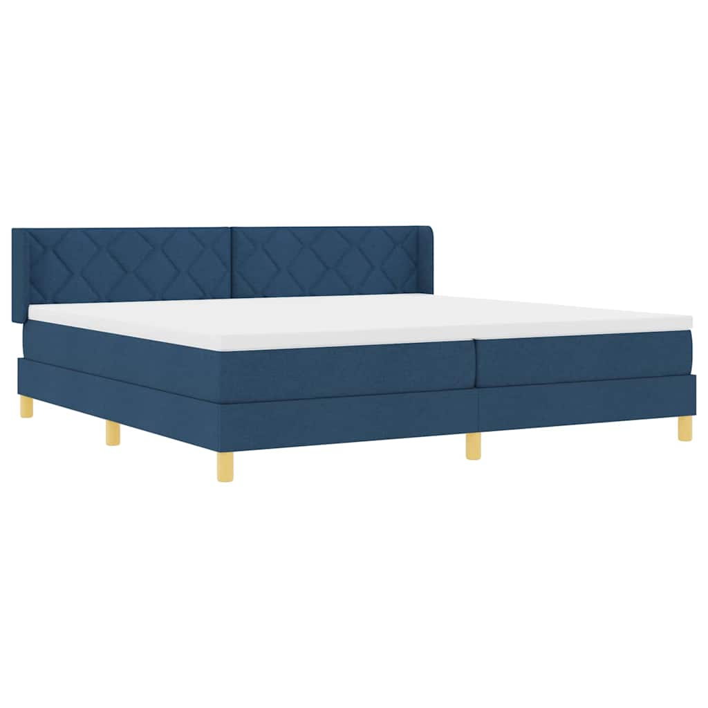 Boxspringbed met matras Blauw 200 x 200 cm Polyester is nu te koop bij PeponiXL, paradijselijk wonen!